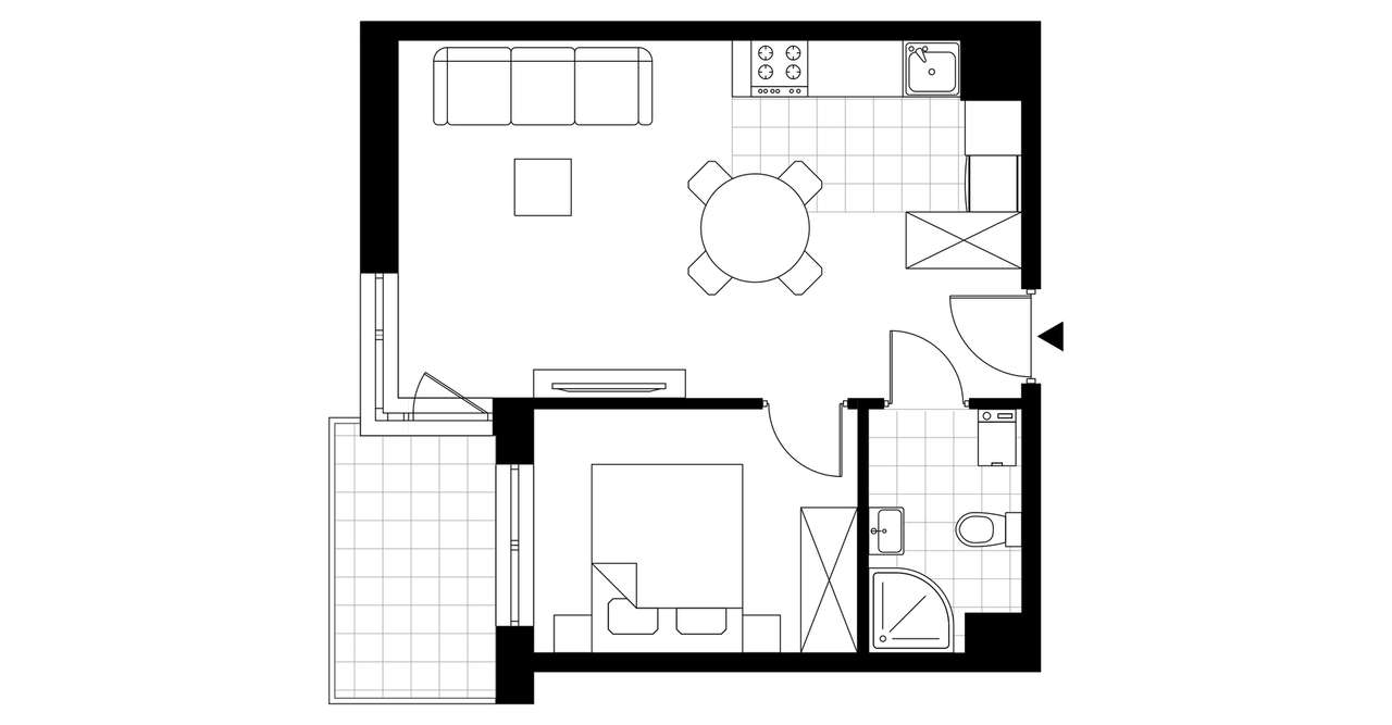 2-pokojowe mieszkanie 36m2 + balkon - Pełny obrazek: 3/23