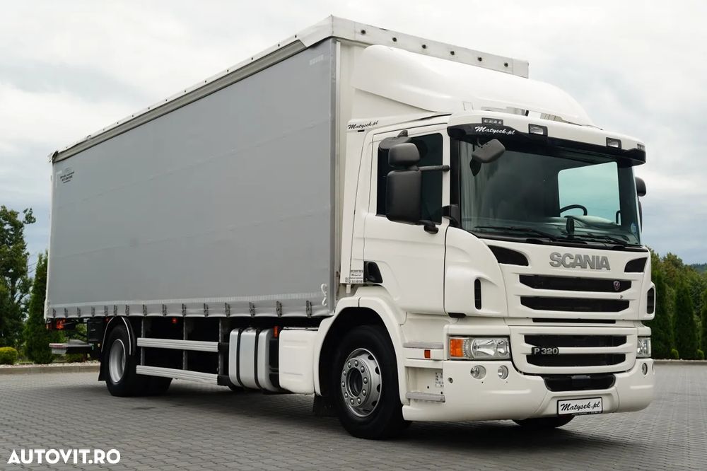 Scania P 320 / SOLO / CORTINĂ - 8.5 M / 4X2 / DHOLLANDIA LIFT / PODEA REZISTENTĂ / EURO 6 - 8