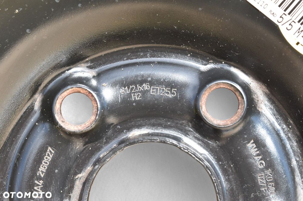 Koło Dojazdowe VW SEAT SKODA AUDI R16 3.5" x 16" 5x112 ET25,5 1K0601027F - 5