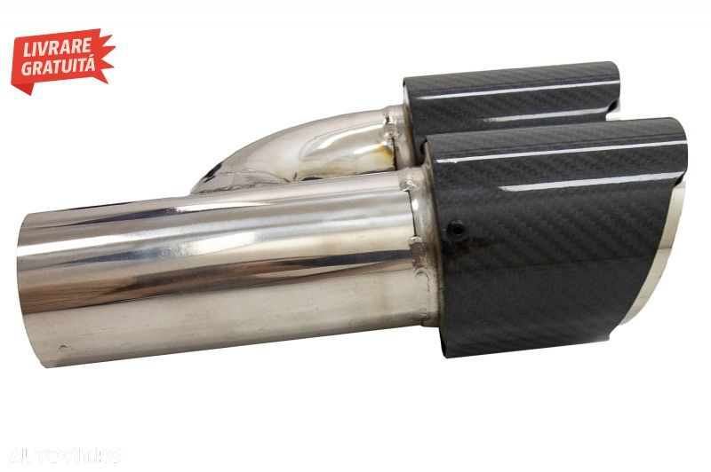 Difuzor Bara Spate si Ornamente toba Carbon Fiber Finisaj Lucios Audi A4 B8 Faceli- livrare gratuita - 12