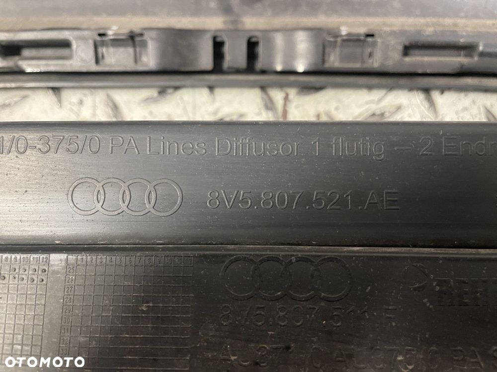 NIEUSZKODZONY ZDERZAK SPOILER TYLNY AUDI A3 SEDAN 8V5 LIFT 16-20 8V 6xPDC TYŁ 8V5807511F - 10
