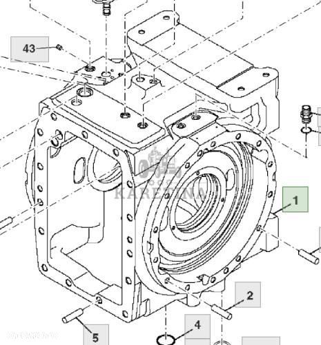 John Deere 8110 8210 8310 8410 Obudowa Dyferencjału Dyfra Dyfer CZĘŚCI RE154032 - 1