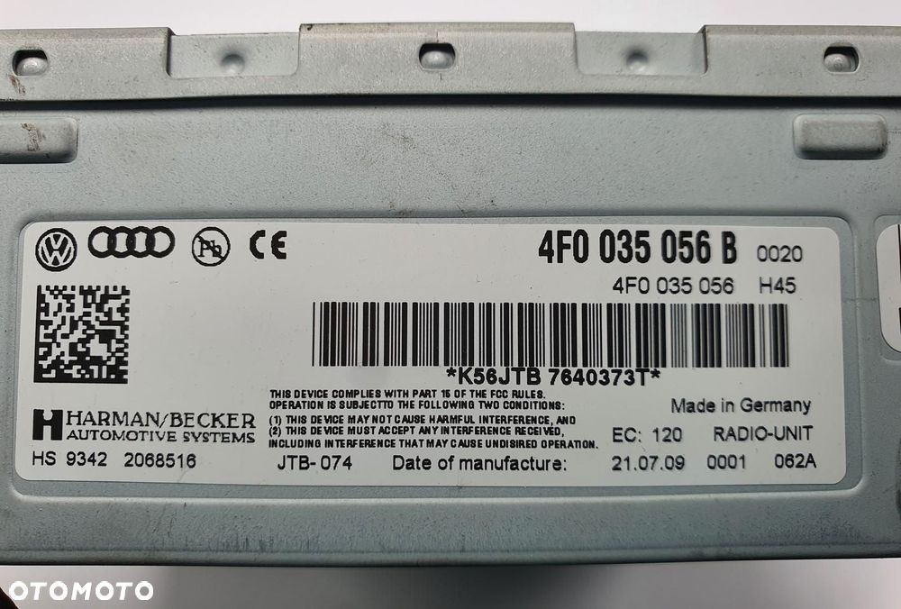 MODUŁ TUNER RADIA AUDI A6 C6 4F0035056B - 3