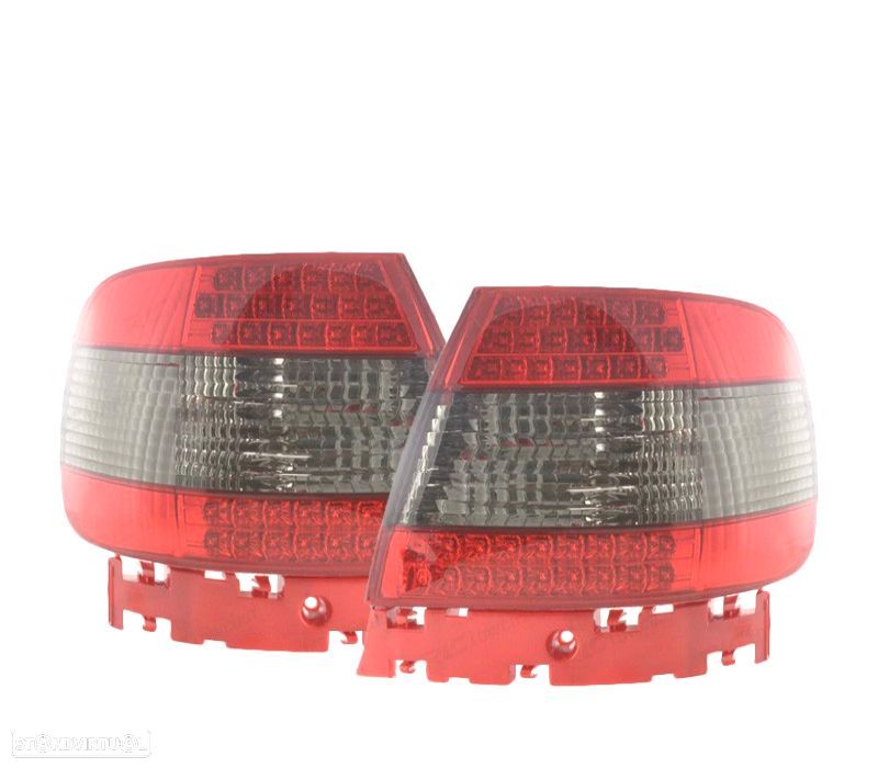 FAROLINS TRASEIROS LED AUDI A4 B5 VERMELHO ESCURECIDO - 1
