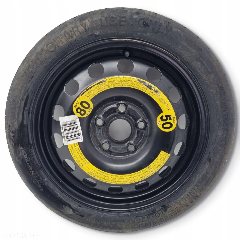 KOŁO DOJAZDOWE ZAPASOWE Audi Seat Vw Golf V 125/70 R16 1K0601027F 5x112 - 1