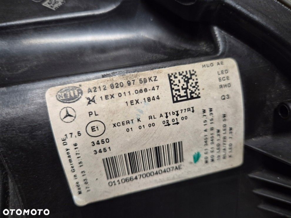 mercedes e klasa w212 lift 15\' full led ils lewa lampa europa - 7