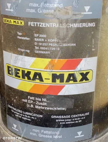 CENTRALNE SMAROWANIE BEKA MAX MAN TGA TGS TGL F90 F2000 * - 2