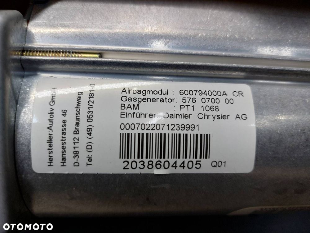 ZESTAW AIRBAG KOKPIT DESKA PASY PODUSZKI MODUŁ MERCEDES-BENZ W203 C KLASA - 11