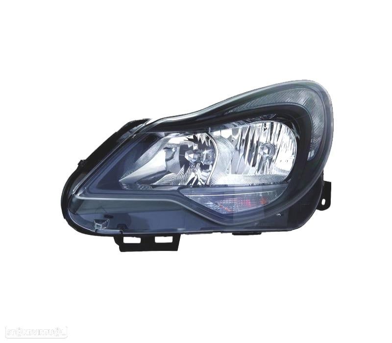 FAROL ESQ PARA OPEL CORSA D 11-14 FUNDO PRETO - 1