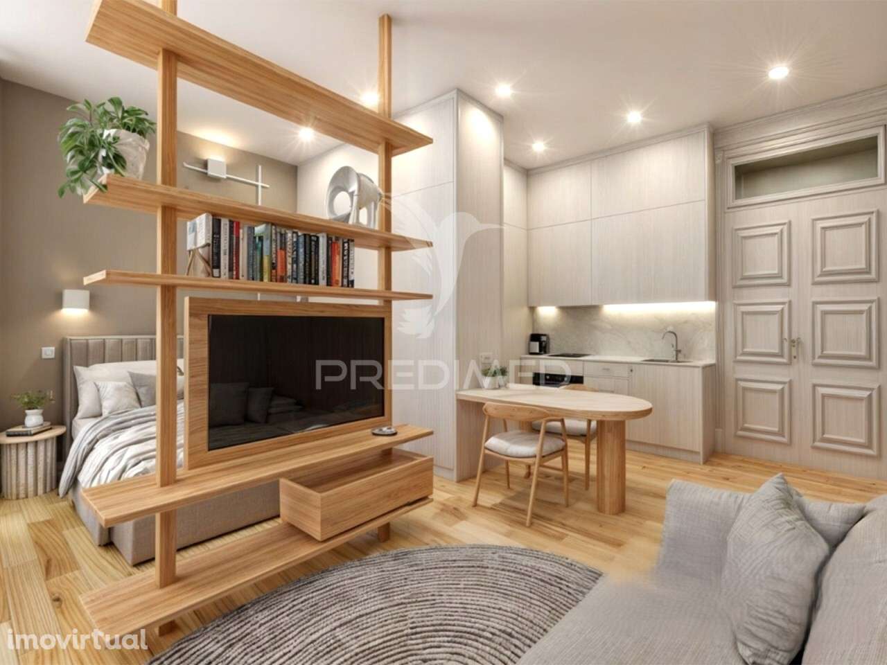 Apartamento T1 com varanda em prédio novo, no centro histórico de B... - Grande imagem: 2/6