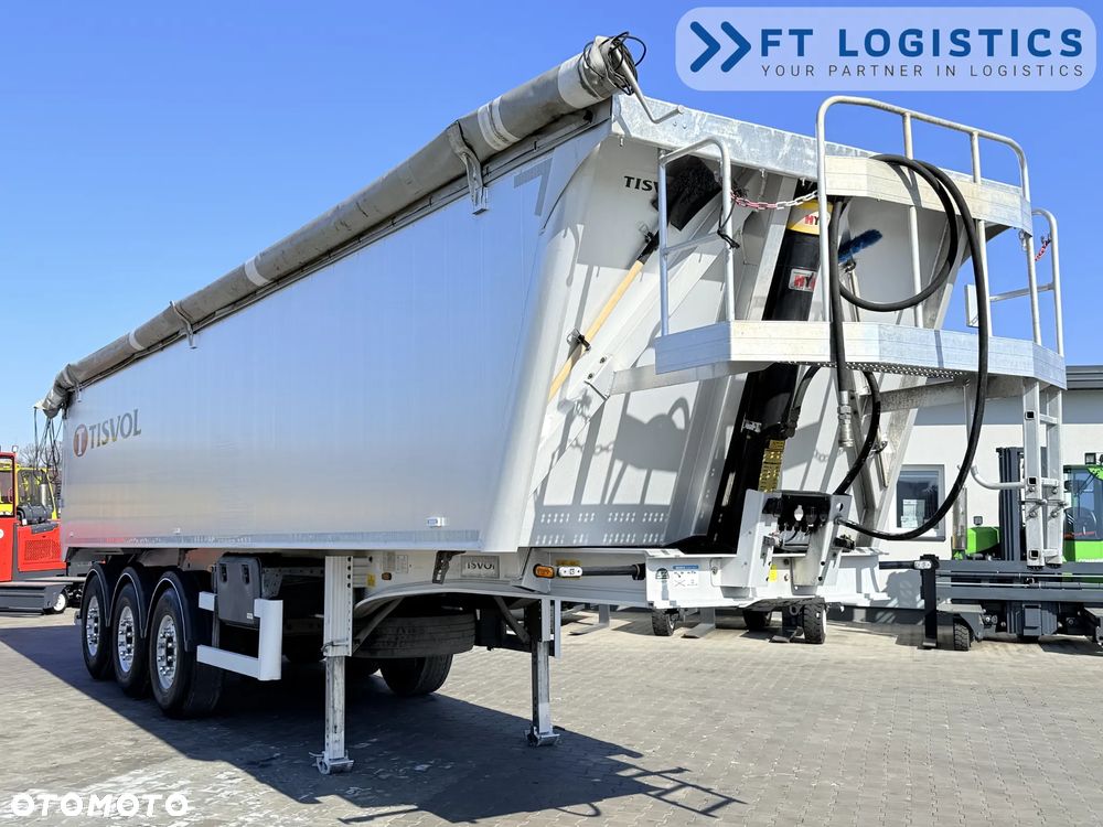 Tisvol TISVOL 2SNA | SAF | KLAPA + SZYBER DO ZSYPU | 43m3 | CAŁA ALUMINIOWA | MASA WŁASNA 5240 KG | PODNOSZONA PIERWSZA OŚ | ALUFELGI - 10