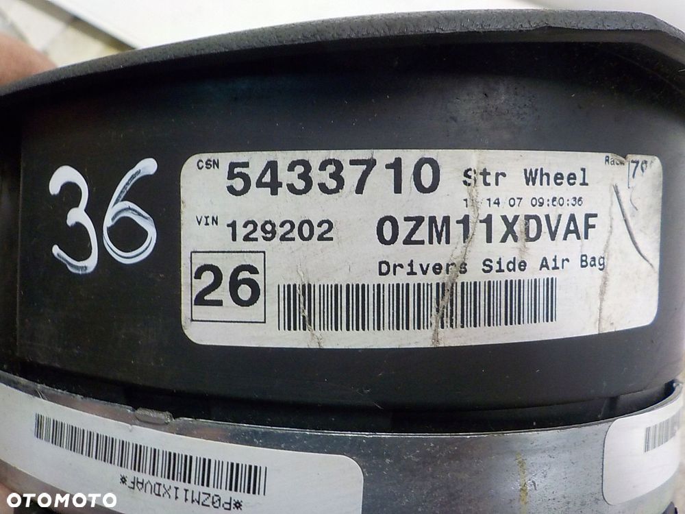 CHRYSLER GRAND VOYAGER V VOYAGER PODUSZKA KIEROWCY AIR BAG 34003934B - 2