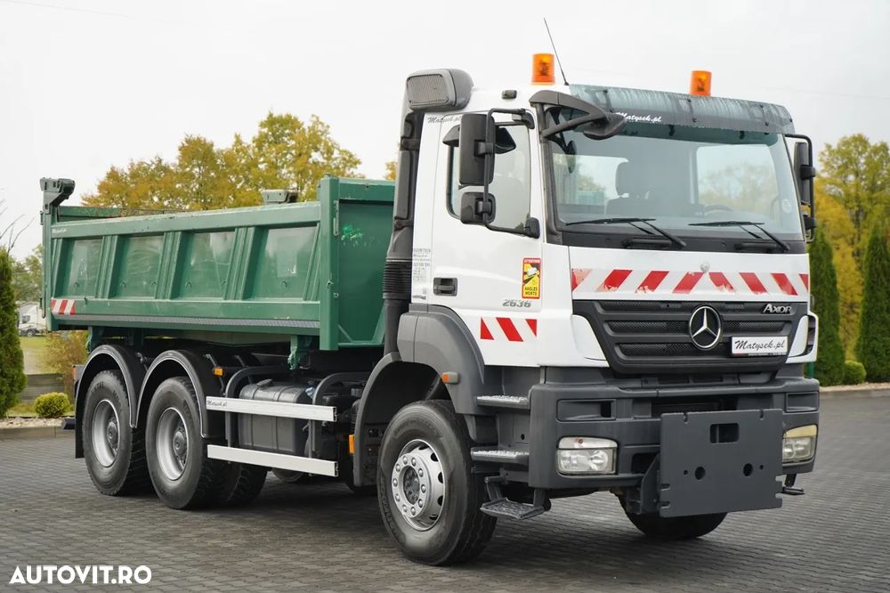 Mercedes-Benz AXOR 2636 / 6x4 / BASCULĂ CU 2 LATE / HIDROCLAPĂ / HIDROCLAPĂ / SPECIAL / CU PUNGĂ DE TRECERE FRONTALĂ / MANUALĂ - 16