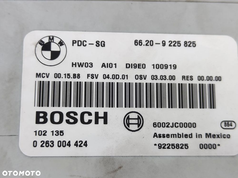 BMW E87 E81 E90 E91 Moduł czujników cofania PDC 9225825 - 2