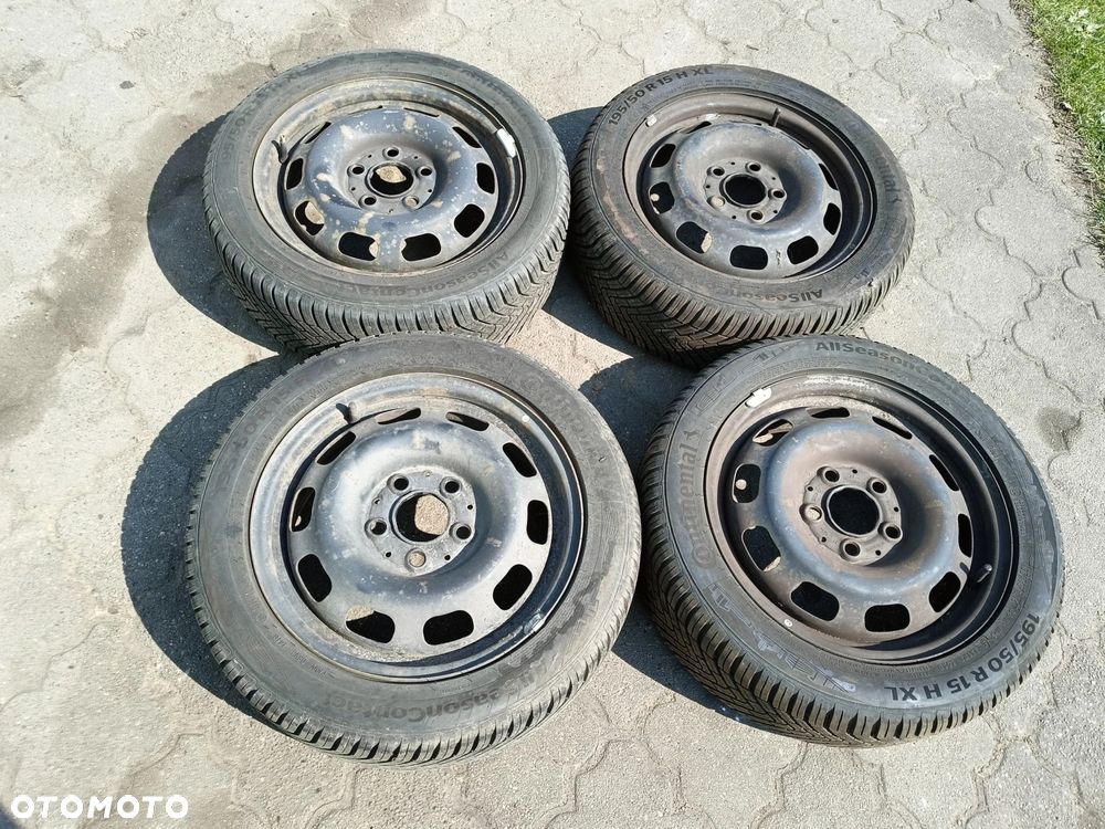 W169 felga opona 195-50-15 komplet WIELOSEZON opony 4x Continental all season contact 7mm felga 5x112 opony 2x19r 2x22r - 1