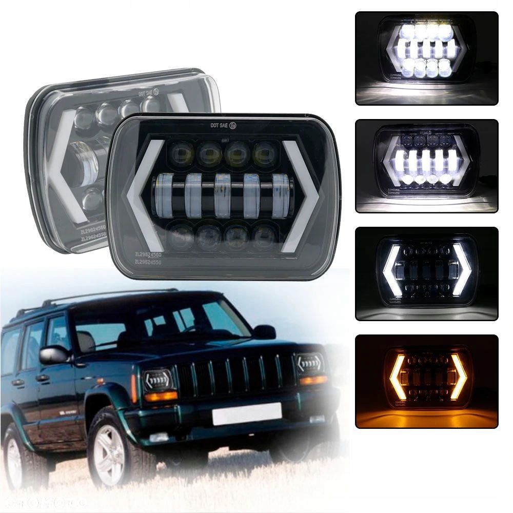 Lampy przednie LED Jeep Cherokee XJ Wrangler YJ - 1