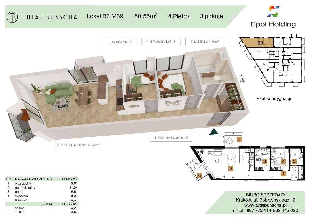 2-pokojowe mieszkanie 46 m2 + balkon 4 m2, Bezpośrednio