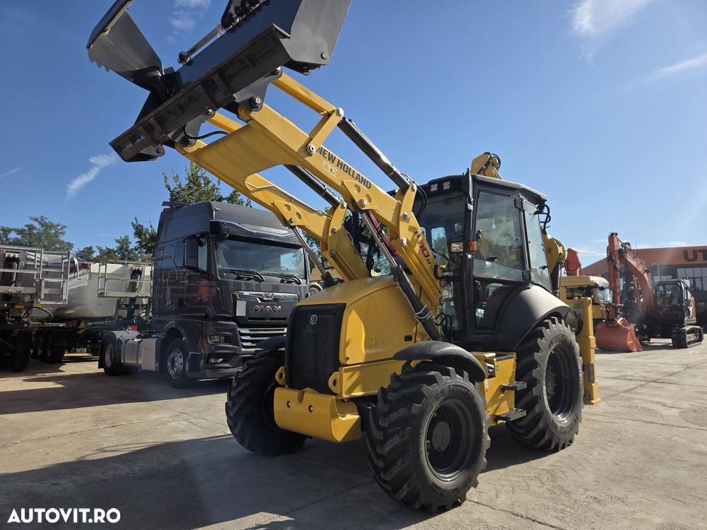 New Holland B110D NOU -nefolosit, FULL OPTION, Masa operatinoala 9,5 tone, motor 120CP euro6 cu Ad Blue, Certificat CE Atestat RAR, Cupa multifuncitonala 4x1, FURCI paleti, Brat excavare extensibil, anv MICHELIN, Aer cond, cutie POWERSHIFT, PROMOTIE 84900 EUR+T - 12