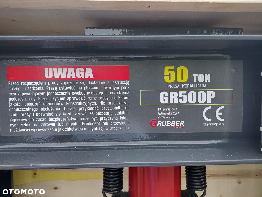 Prasa warsztatowa 50 Ton Grubber GR500P z manometrem i podwójną pompą - 5