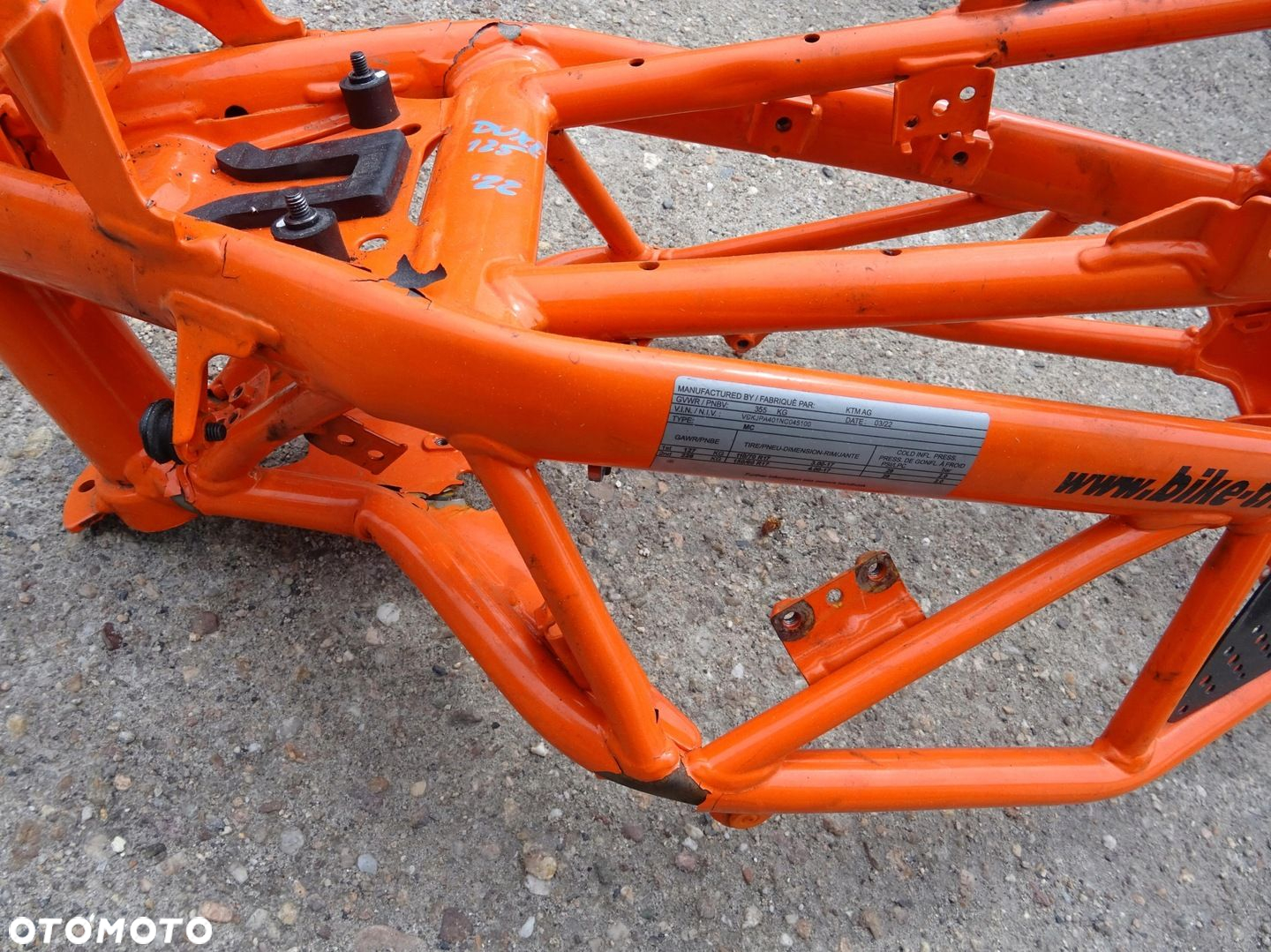 KTM DUKE 125 RAMA DOKUMENTY 22 17 - 23 - 4