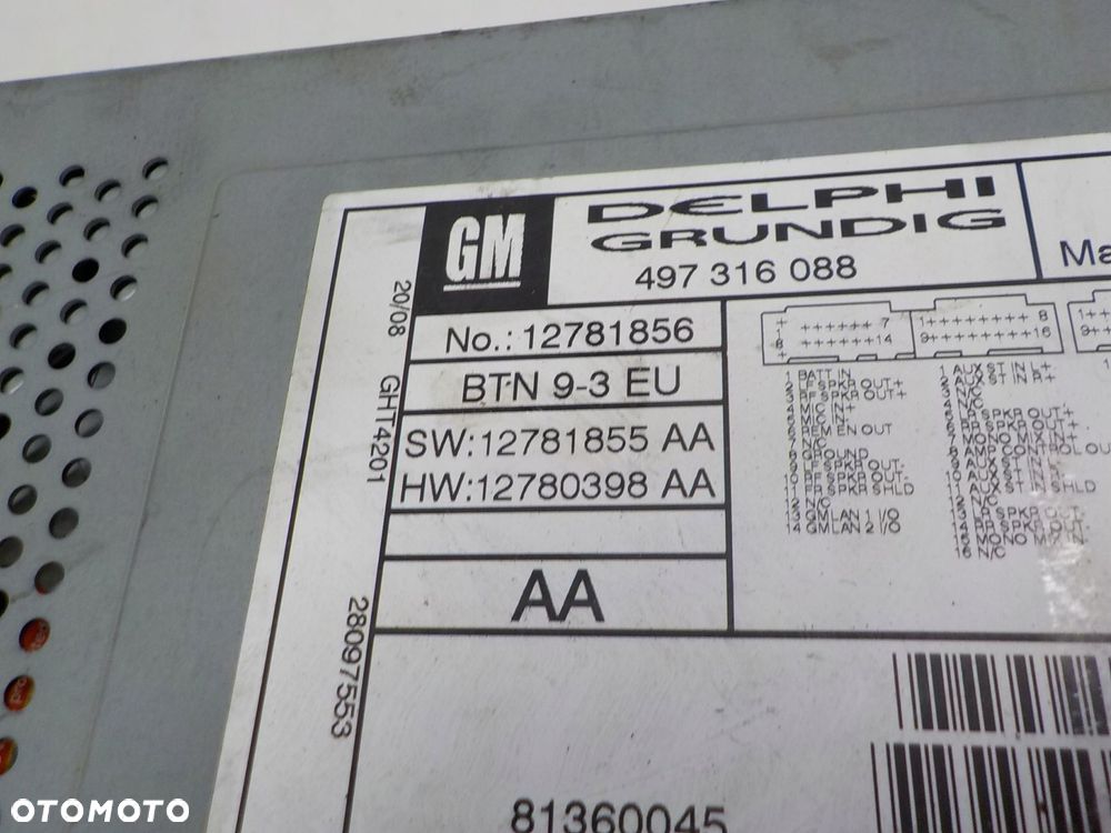 SAAB 9-3 II RADAIO NAWIGACJA FABRYCZNA 12781856 - 2