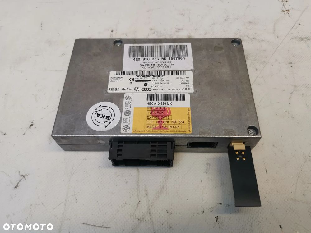 Moduł Sterownik Bluetooth AUDI A6 C6 A8 4E0910336MX - 3