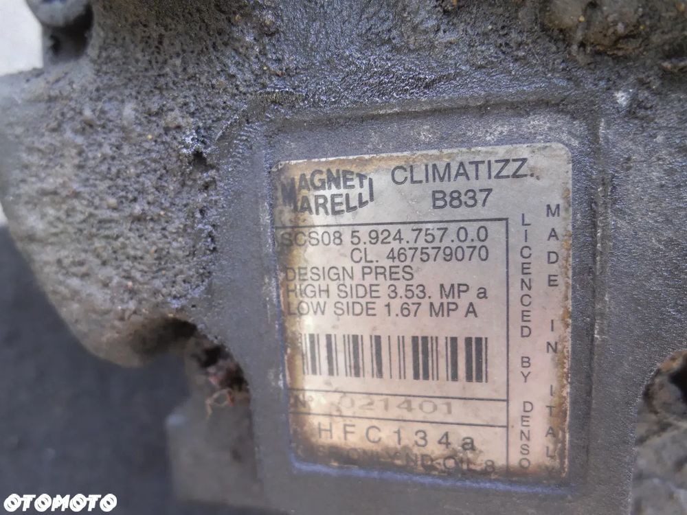 FIAT PUNTO II 1.9 JTD KOMPRESOR SPRĘŻARKA KLIMATYZACJI 467579070 MAGNETI MARELLI DENSO ORYGINAŁ - 4