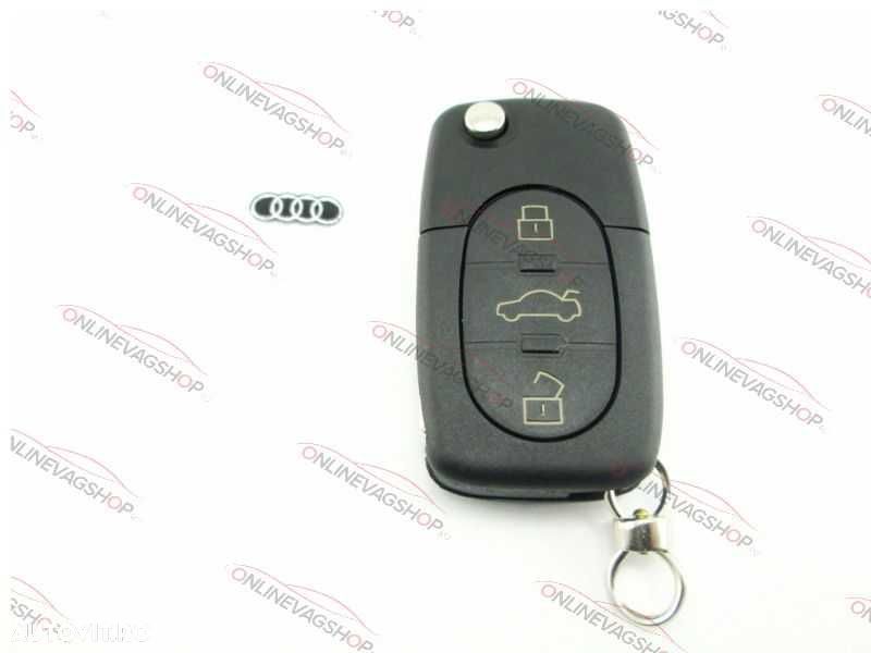 Carcasa cheie Audi 3 butoane briceag cu 2 baterii CR1616 - 5