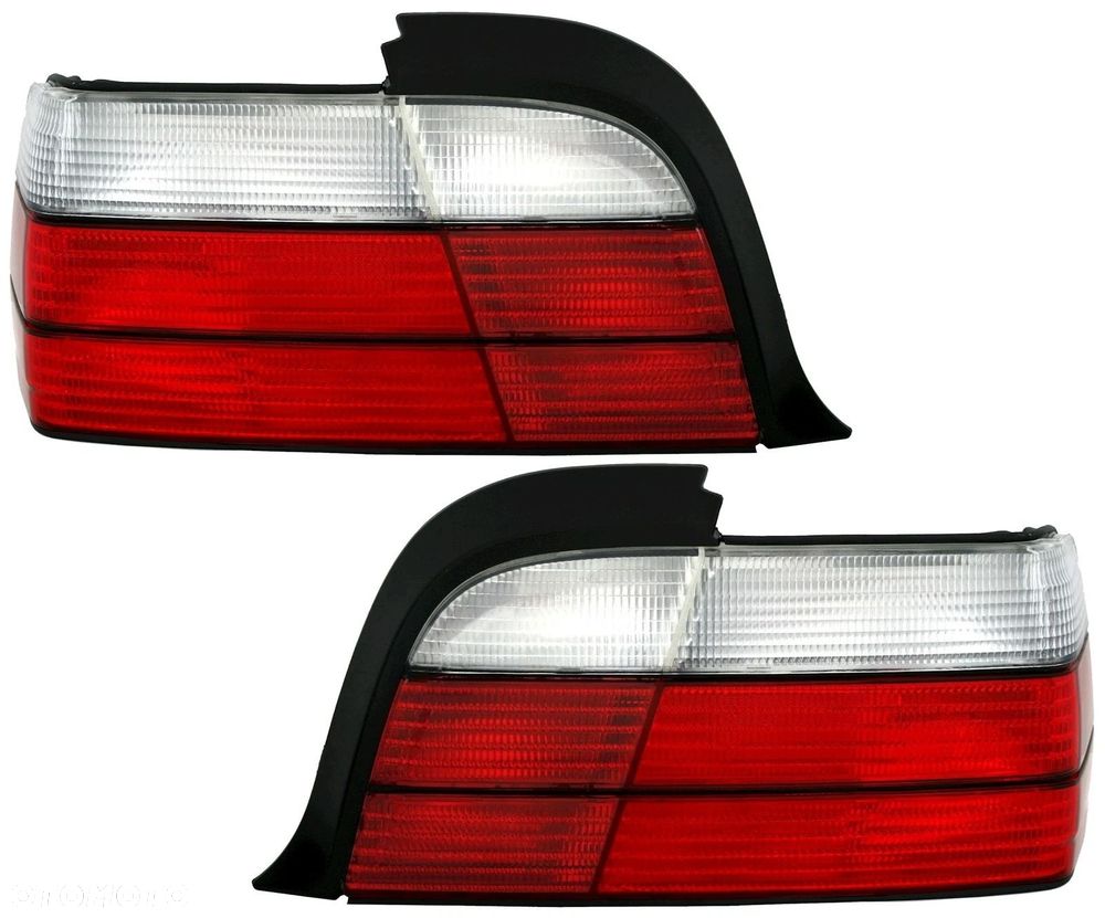 Lampy tyl tylne kpl Tuning Red White Biało Czerwone Bmw 3 e36 Coupe Cabrio - 3