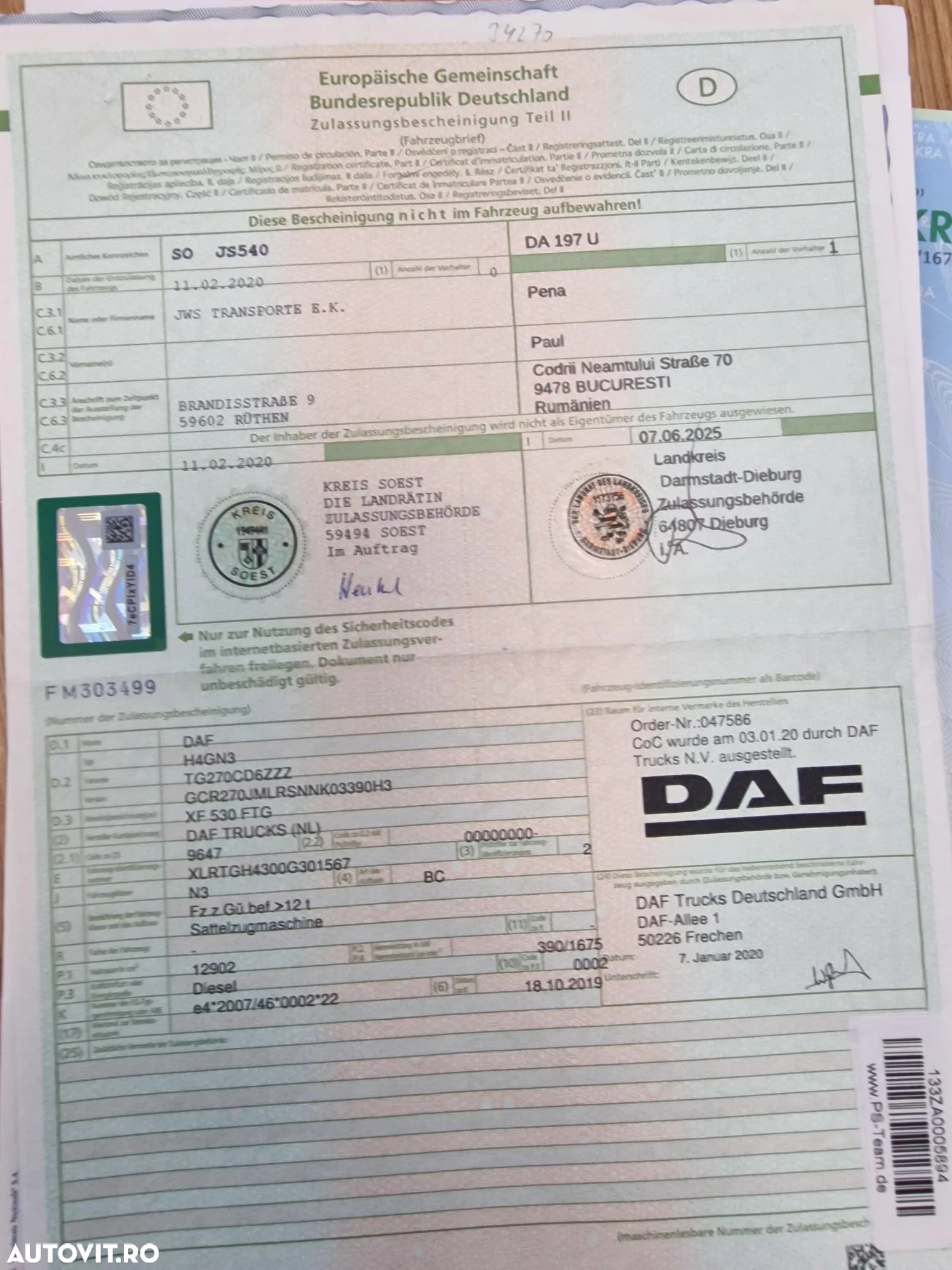 DAF XF 530 6x2, axa liftabila, RETARDER, Super Space 41900 eur+Tva, 12,9l, 2 girofaruri, proiectoare, faruri ceata, Frigider, Aer cond stationare, Anv balon puntea fata, Anv 80% ok, posibilitate leasing 4 ani,  50t cu trailer 3 axe,PROMOTIE 41900 EUR+Tva - 18