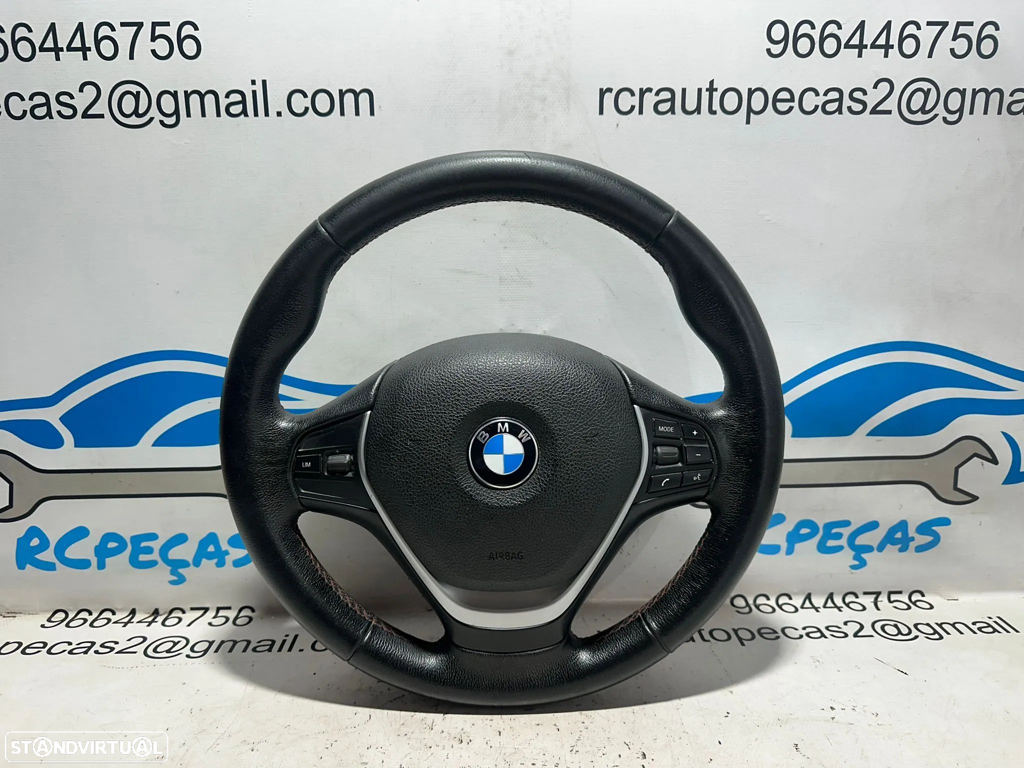 .Volante Airbag Multifunções Comandos Original BMW Serie 1 3 Pele Costura Bordado Vermelho 62560011E - 1