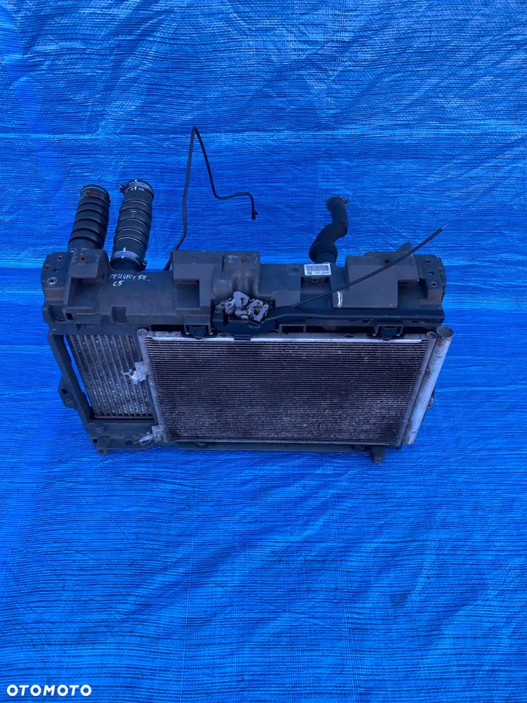 CHŁODNICE KOMPLET PAS PRZEDNI CHŁODNICA WENTYLATOR CITROEN C5 III 1.6THP PEUGEOT  AUTOMAT - 3