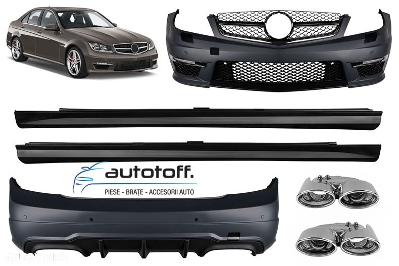 Pachet exterior Mercedes C-Class W204 Facelift (11-14) C63 Design - 2