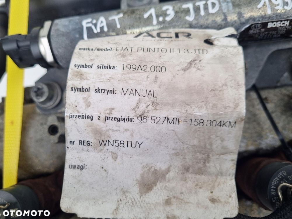 SILNIK KOMPLET Fiat Punto II 1.3 M-JET 75KM dokumenty 158tyś 199A2000 - 11