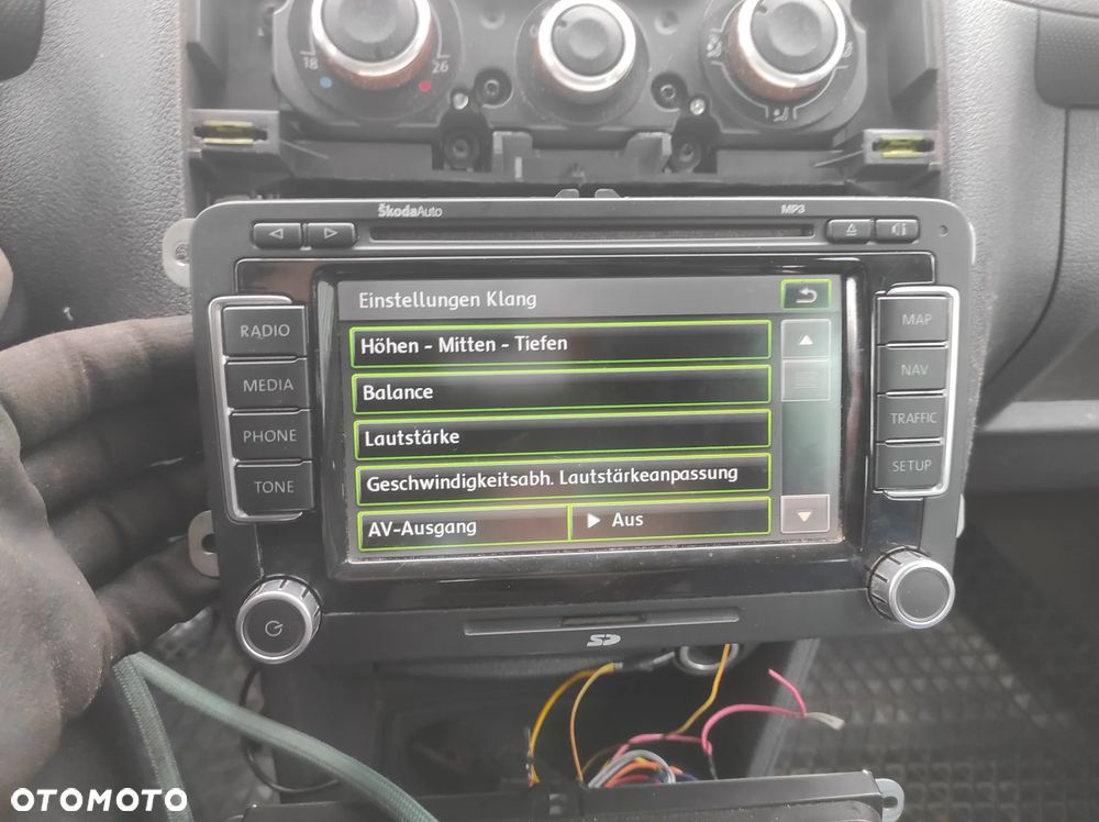 RADIO ODTWARZACZ NAWIGACJA SKODA OCTAVIA 2 SUPERB 2 RAPID FABIA 2 ROOMSTER POLSKIE MENU 2 DIN 1Z0035680A ROZKODOWANE WYSYŁKA !!!!! - 3
