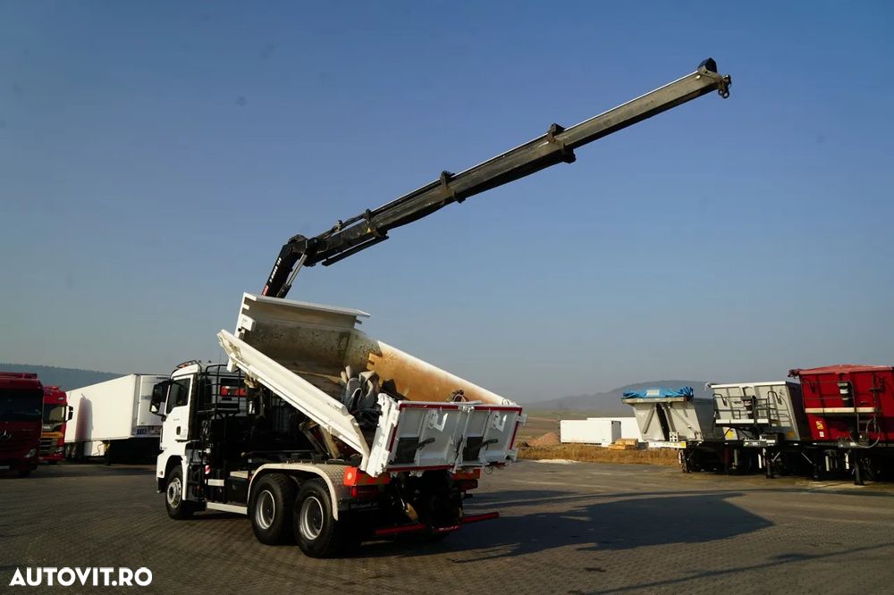 MAN TGS 26.420 / 6x4 / BASCULĂ CU 2 LATE / HIDRODECKER / BORDMATIC + HDS HIAB 188 B-3 / ROTATOR / GRAPER / TELECOMANDĂ / EURO 6 - 3