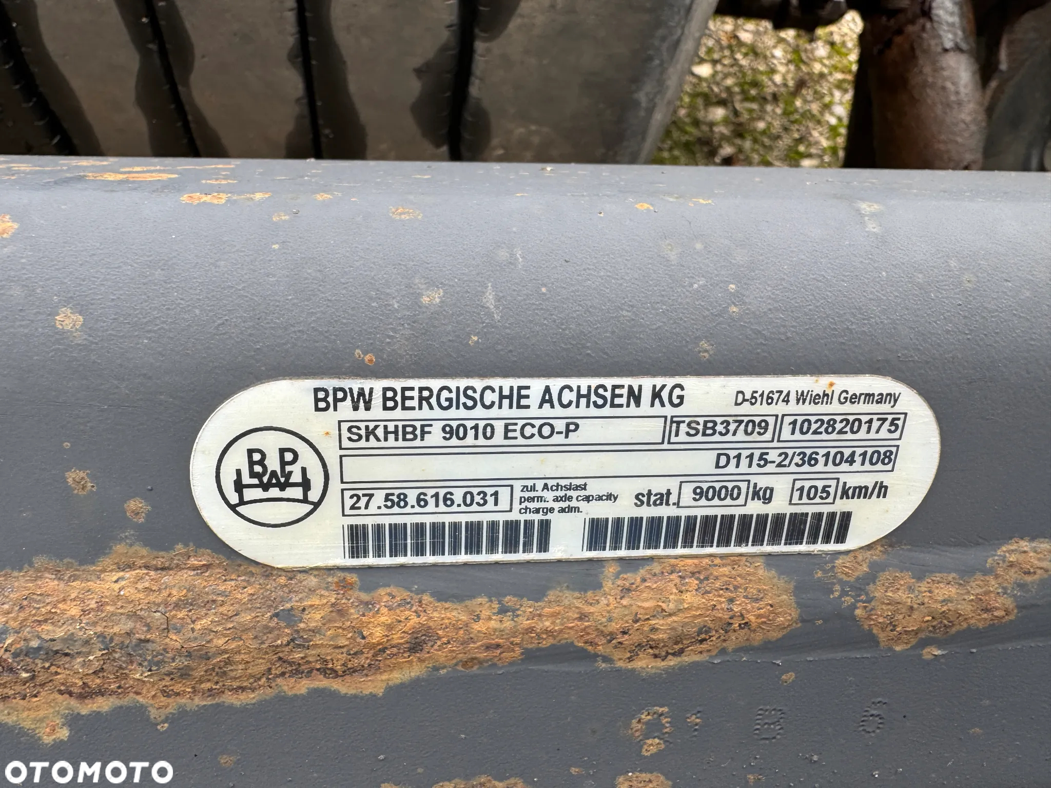 Oś osie do naczepy BPW SKHBF 9010 TSB3709ECO-P - 2