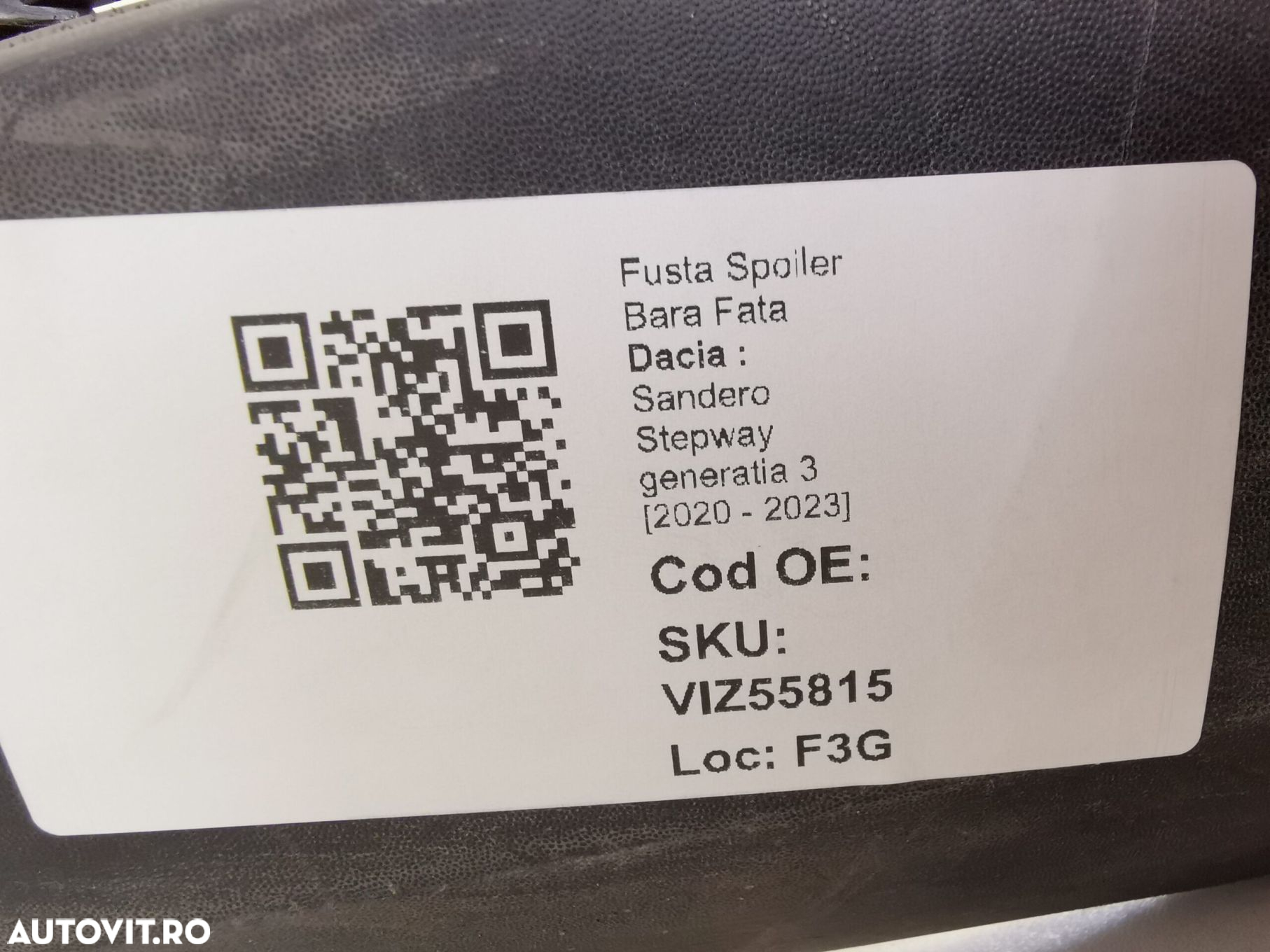 Fusta Spoiler Bara Fata Dacia  Sandero Stepway generatia 3 [2020 - 202 - 8