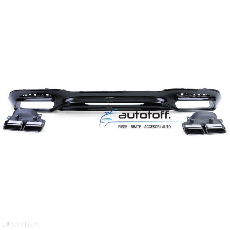 Difuzor W222 S-Class Facelift compatibil cu Mercedes (17-20) S63 Black Design - 4