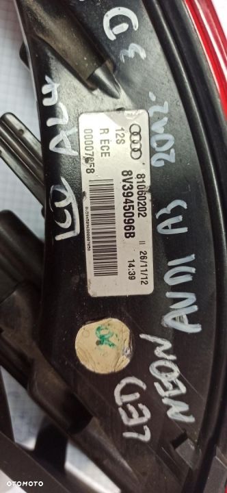Audi a3 8v HB 3 Drzwi lampa tylna prawa 13- 8V3945096B ORI EUROPA - 2