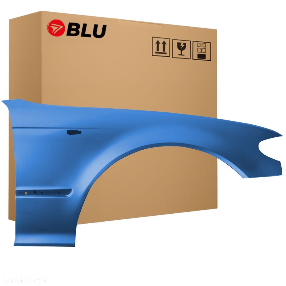 BLU Błotnik BMW 3 E46 372 prawy niebieski 01-05 przód sedan kombi FL LCI ocynk StahlBlau - 1