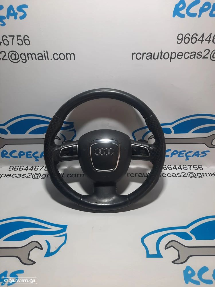 .VOLANTE GUIADOR COMPLETO AUDI A5 8T0 8T3 8TA COUPE CABRIO S LINE S-LINE AUDI A3 8P 8P1 A4 B6 B7 B8 Q5 PELE PERFURADA COMANDOS MULTIFUNÇÕES PATILHAS AIRBAG - 2