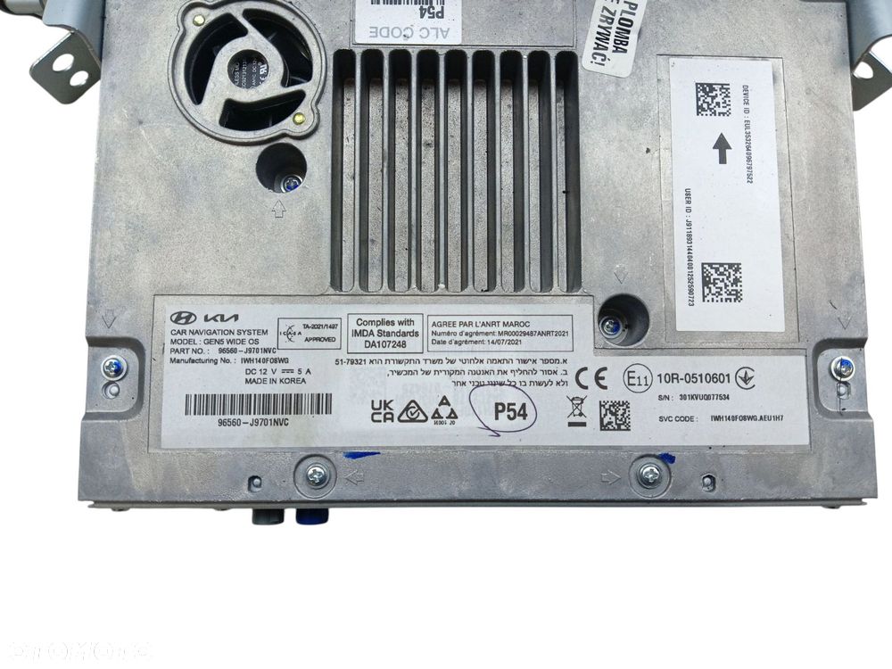 RADIO EKRAN NAWIGACJI ODTWARZACZ MULTIMEDIA HYUNDAI KONA I 96560-J9701 - 5