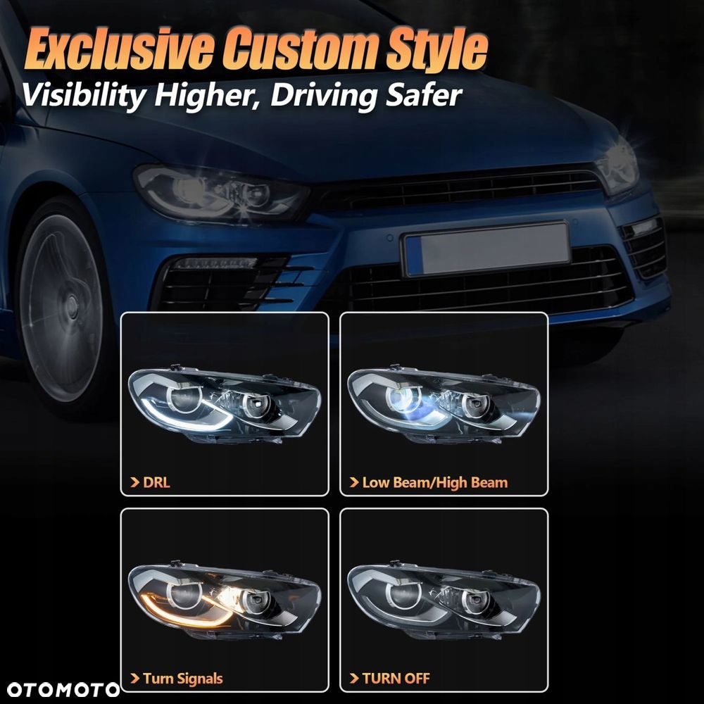 Reflektory Lampy kpl Vland Full Led Tuning VW Scirocco 3 III 1k8 2008-2014 - 9