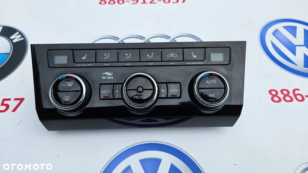 Skoda Superb 3 III 3V Panel klimatyzacji Sterowanie nawiewem panel klimy AC Grzane fotele 3V0907044FK EUROPA IDEALNY - 1