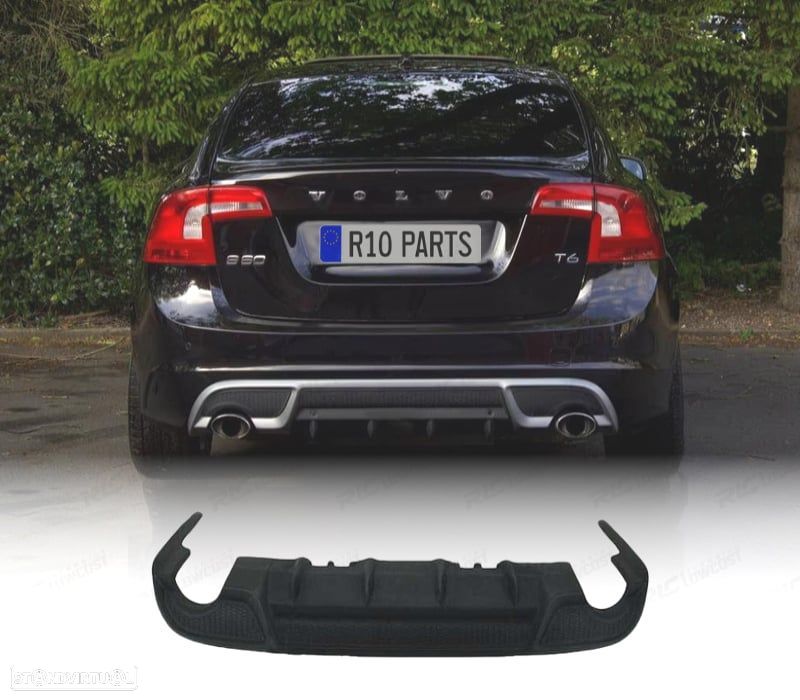 DIFUSOR PÁRA-CHOQUES TRASEIRO VOLVO S60 V60 10- LOOK R- DESIGN - 1