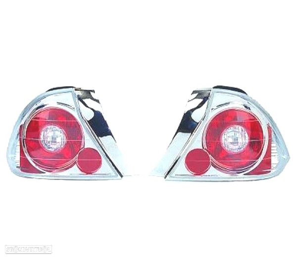 FAROLINS TRASEIROS HONDA CIVIC 01-03 LOOK LEXUS CROMADO