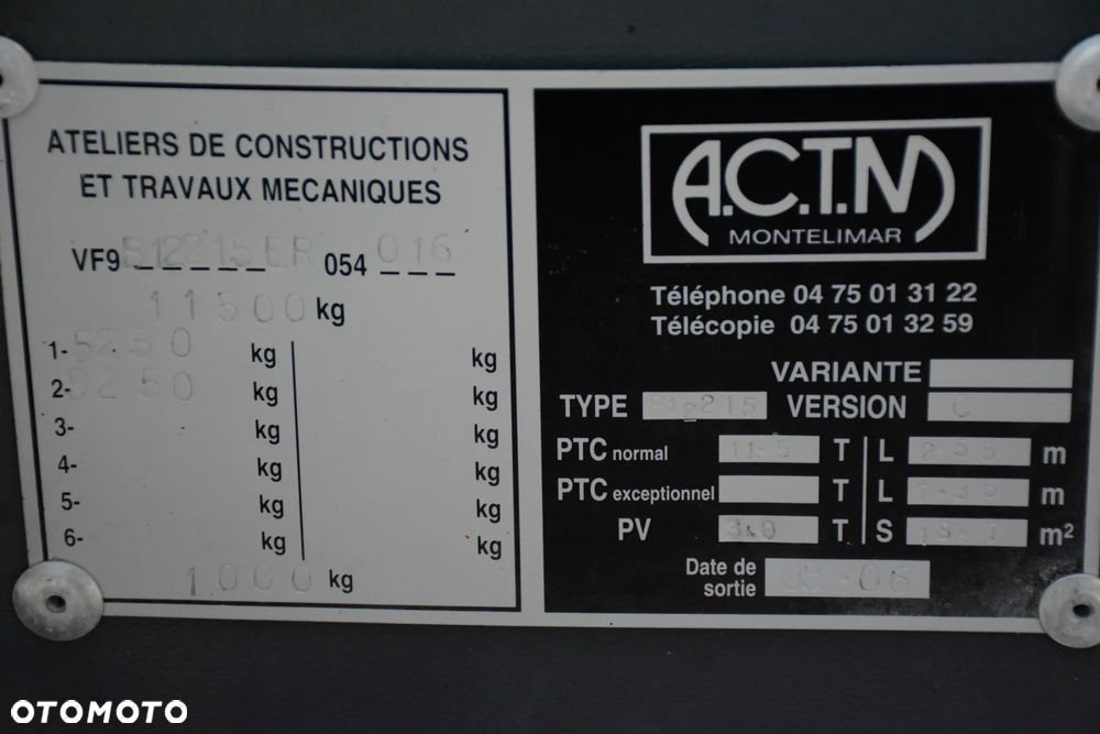 ACTM B12215 / 2006r. / Uchylna platforma / Najazdy / Tandem / Niskopodwoziowa / Bardzo dobry stan - 12