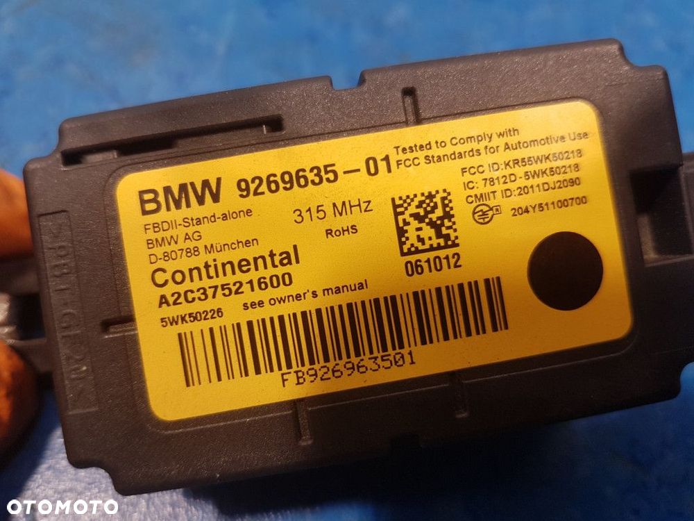 BMW 3 F30 STEROWNIK ALARMU 9269635 - 2