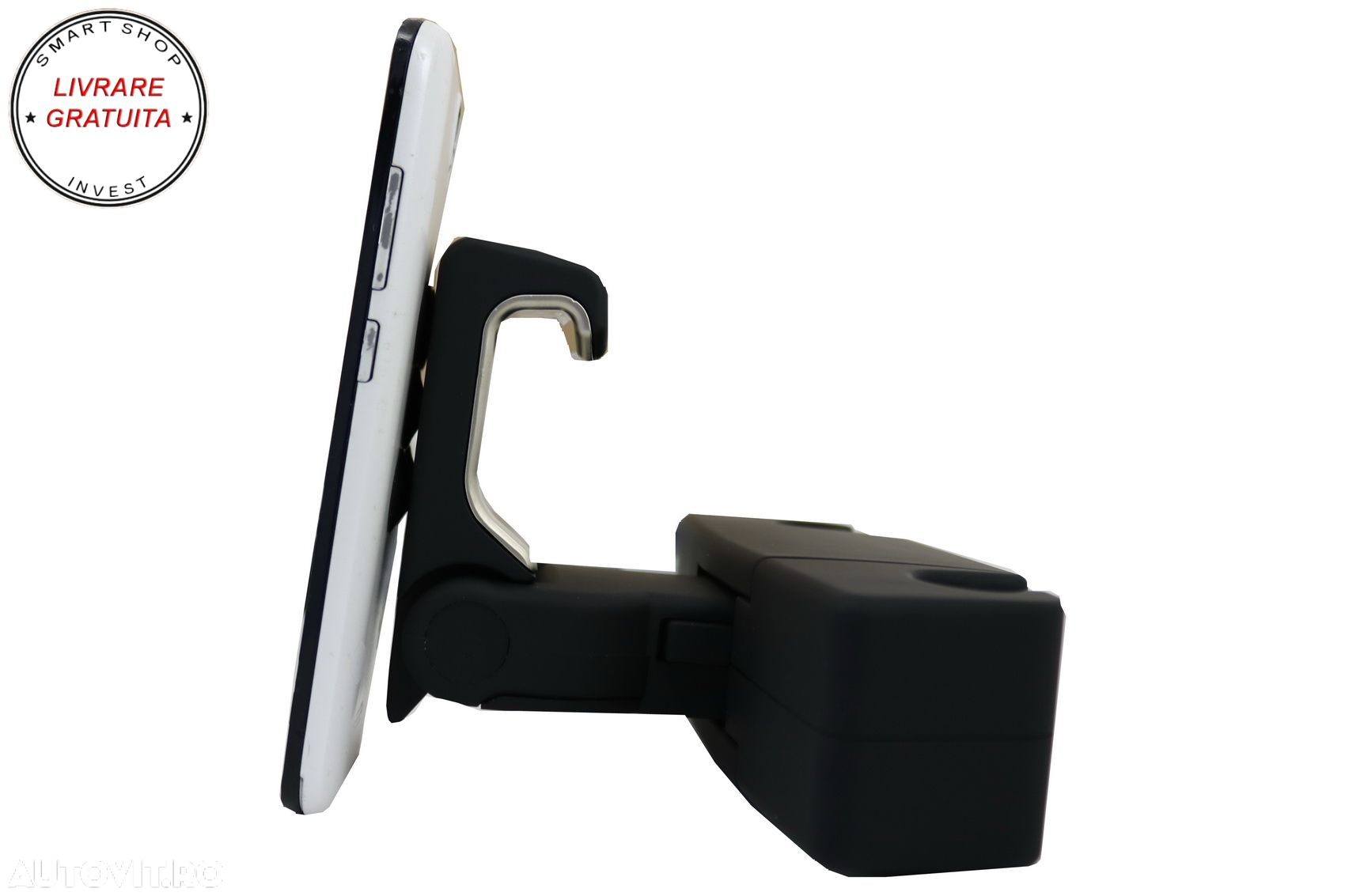 Suport auto tetiera multifunctional cumparaturi, tableta sau telefon Negru- livrare gratuita - 12